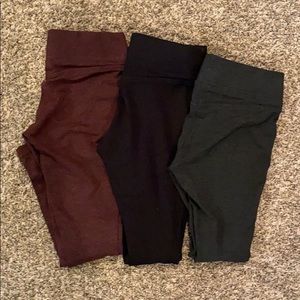 Three LOFT leggings in Ponte